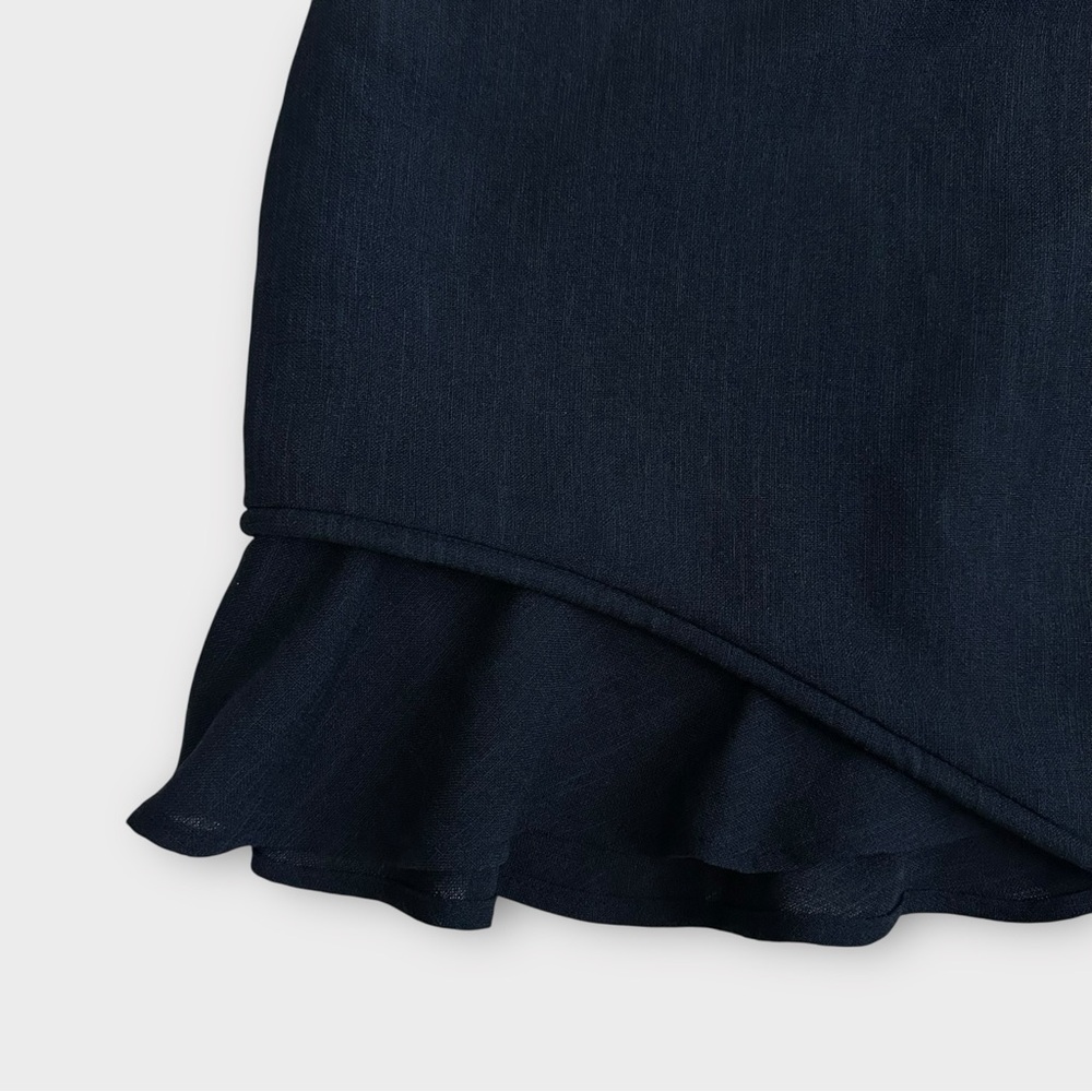 Mybestfriends Asymmetrical Ruffle Hem Short Skirt Size Small Navy Blue NWT - Picture 3 of 4